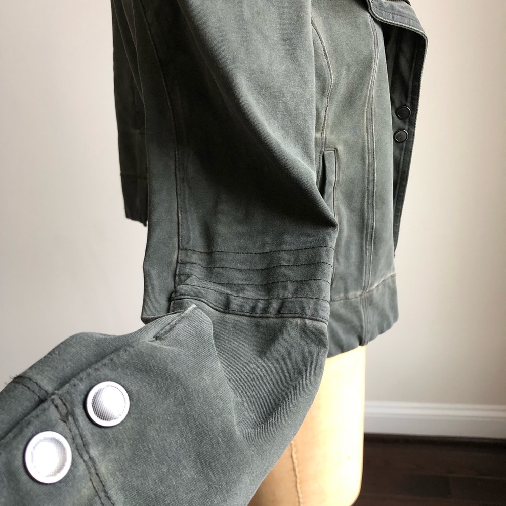 Marrakech Army Green Military Inspired Biker Jacket - Picture 5 of 9